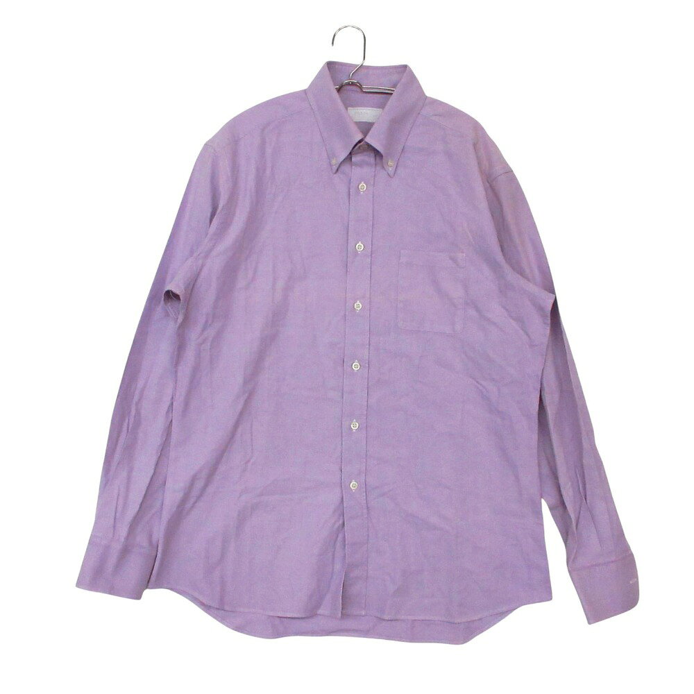 Rakuten - PRADA プラダ 長袖シャツ ボタンダウン オックスフォードシャツ トップス パープル 42 16 1/2【XL】 メンズ 【中古】