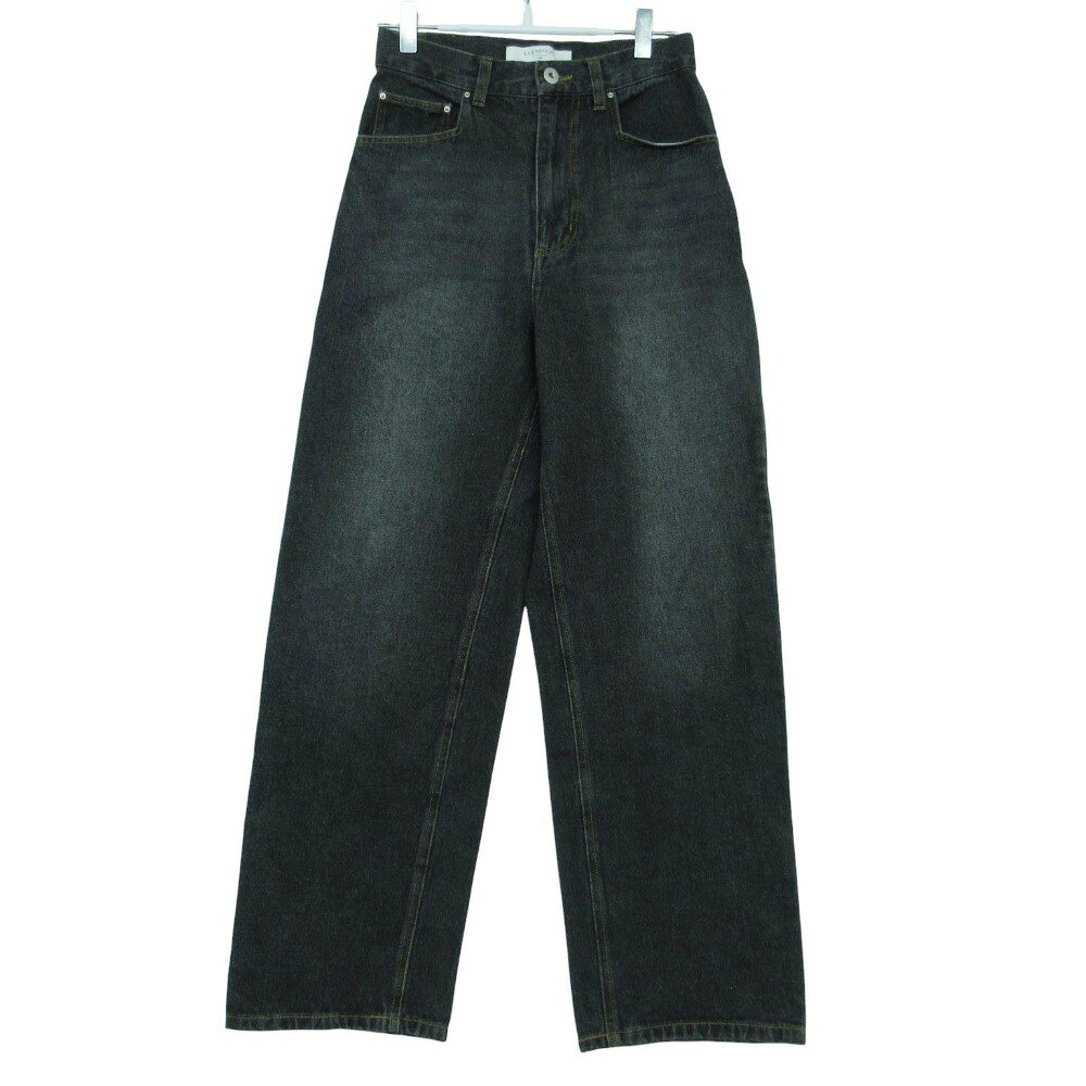 Lugnoncure ルノンキュール デニムパンツ ジーンズ Gパンツ ストレート ウォッシュ加工 ブラック S 155/62A【S】 レディース 【中古】