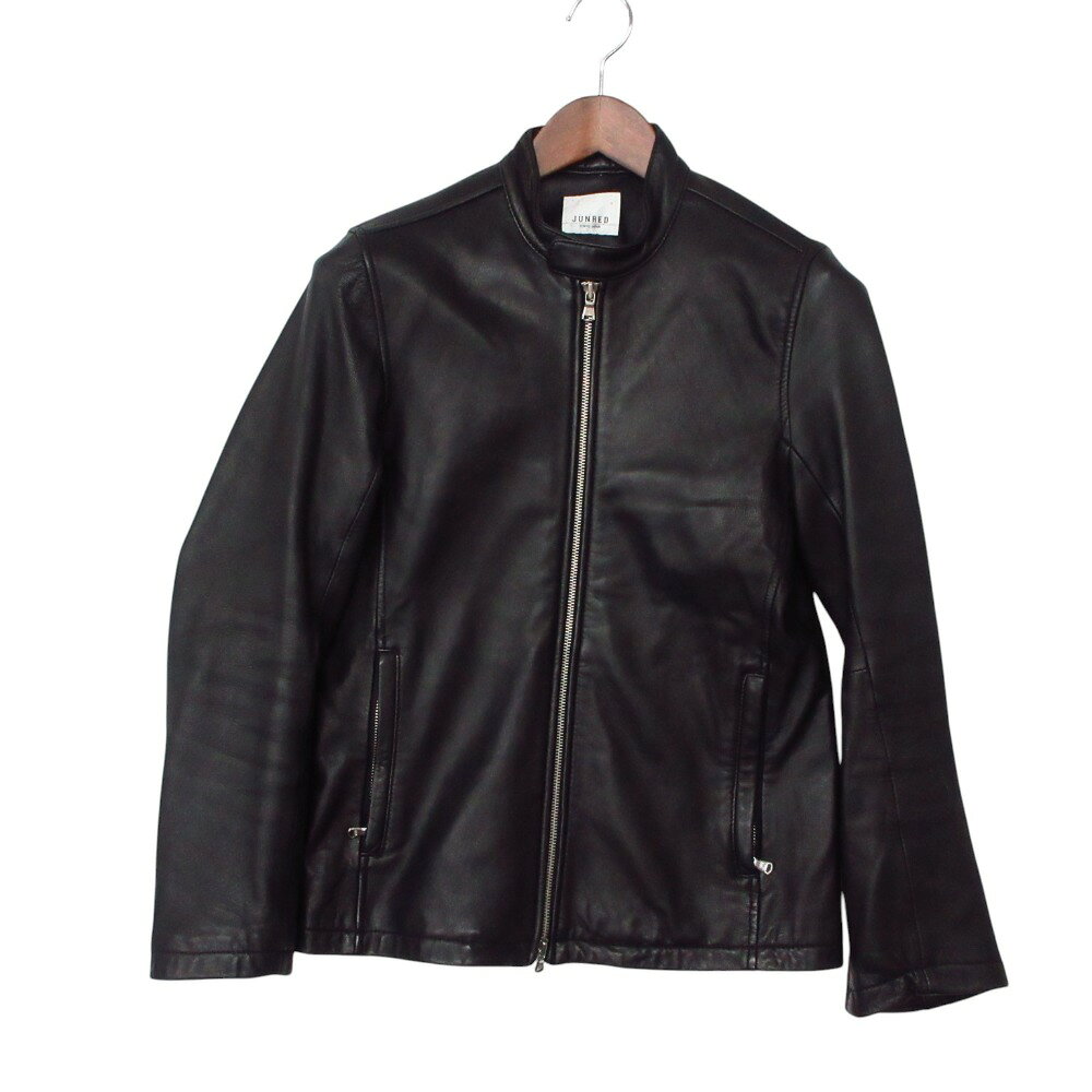 Leather - JUN CLUB ジュンクラブ ジュンレッド ライダースジャケット 羊革 ラムレザー ブルゾン アウター ブラック M メンズ 【中古】