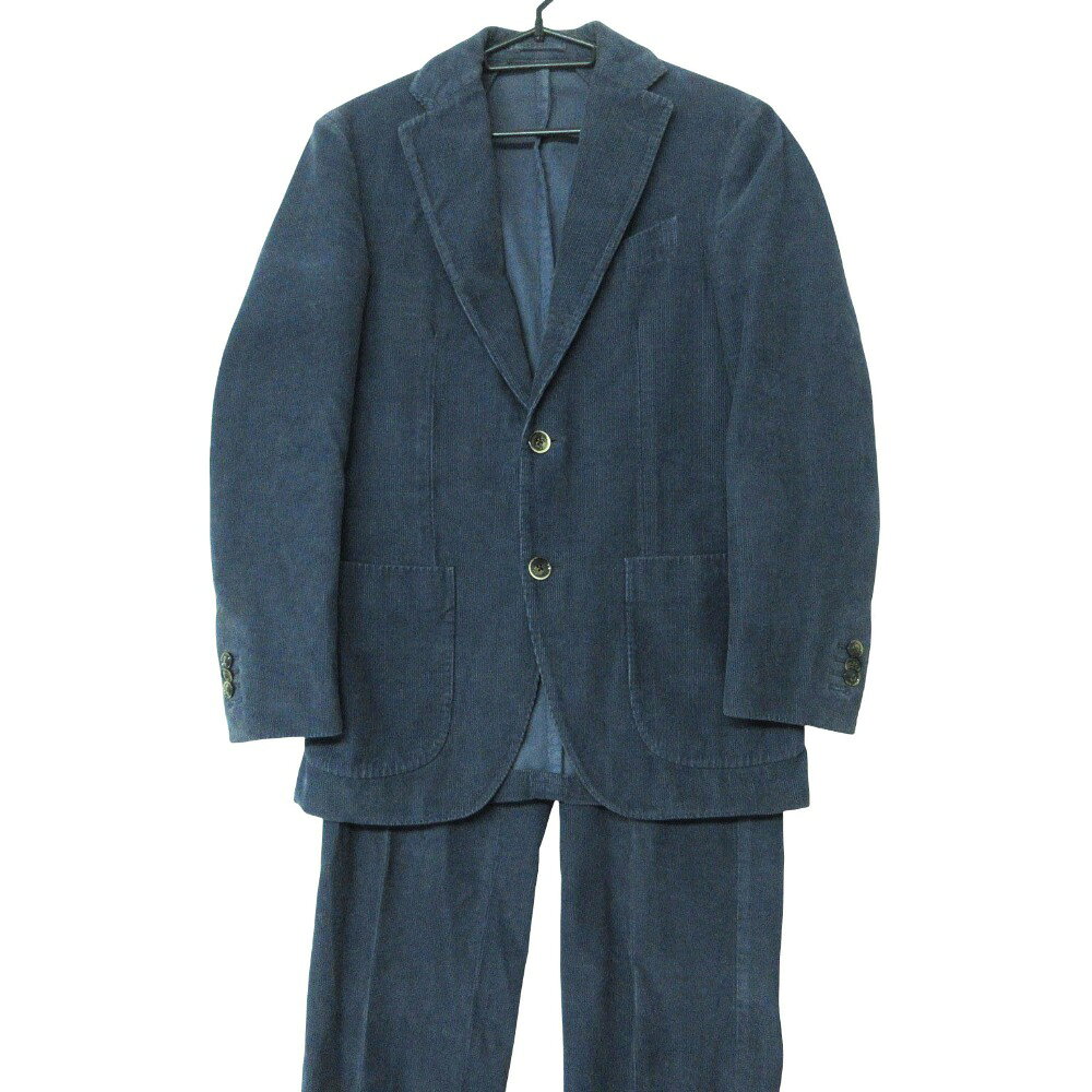Other - LARDINI ラルディーニ スーツ コーデュロイ コットン セットアップ ノッチドラペル ネイビー 42【XS】 メンズ 【中古】