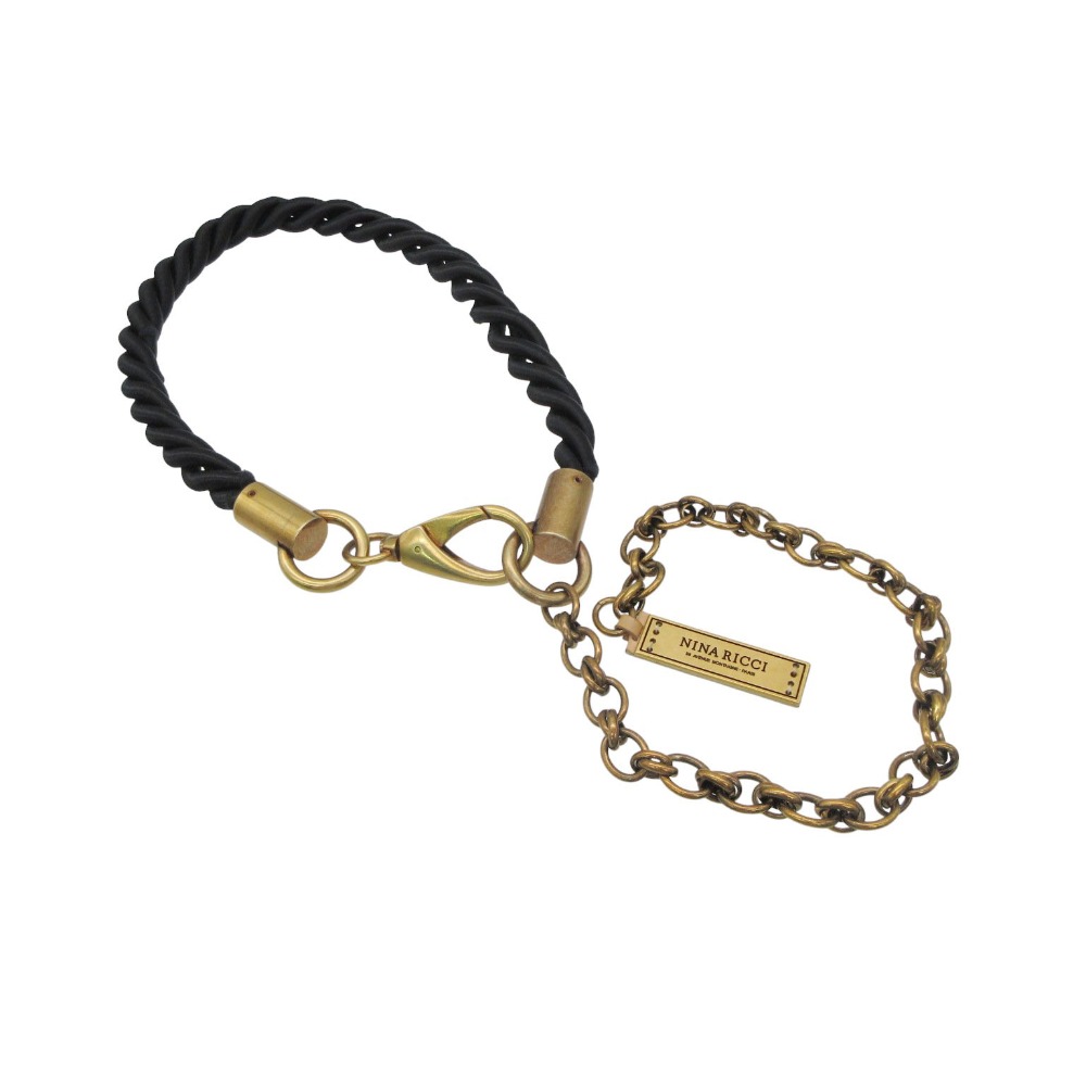 Rakuten - NINA RICCI ニナリッチ ベルト コード チェーン ベルト ストラップ ブラック レディース 【中古】