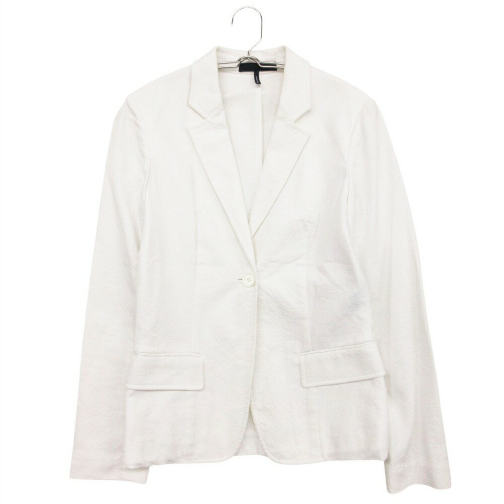 Rakuten - JIL SANDER ジルサンダー テーラードジャケット ステッチ 総柄 薄地 1B アウター ホワイト 34 レディース 【中古】