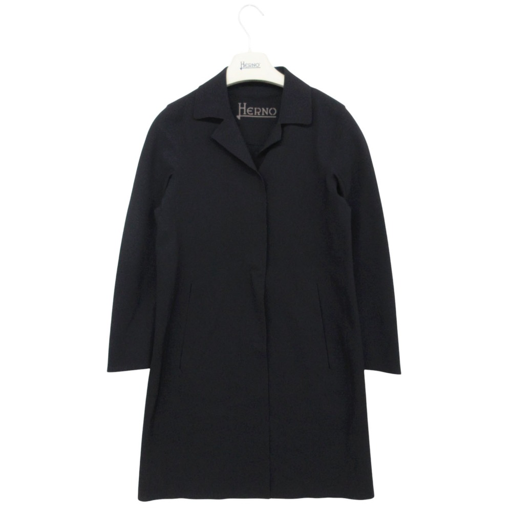 Rakuten - Herno ヘルノ コート First Act ストレッチ 撥水コート アウター スナップボタン ダークネイビー 38【S】 レディース 【中古】