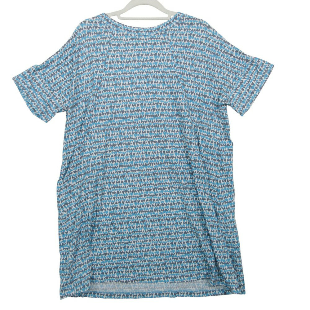 Rakuten - J STYLE ジェイ スタイル ワンピース Tシャツ ハート柄 半袖 コットン ミニ チュニック ブルー レディース 【中古】