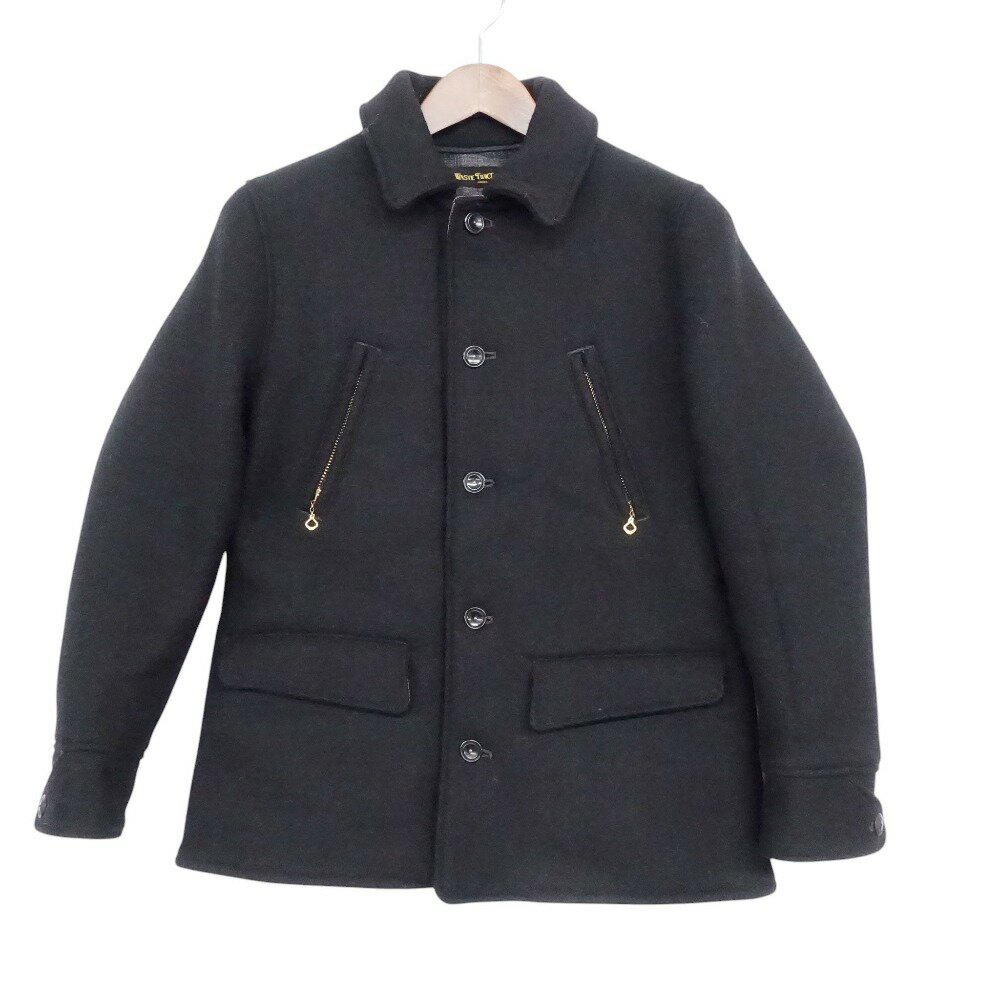 14AW WASTE(TWICE) ウェストトゥワイス ブルゾン ウール アンゴラ混 ライディングジャケット アウター ブラック 36【S】 メンズ 【中古】