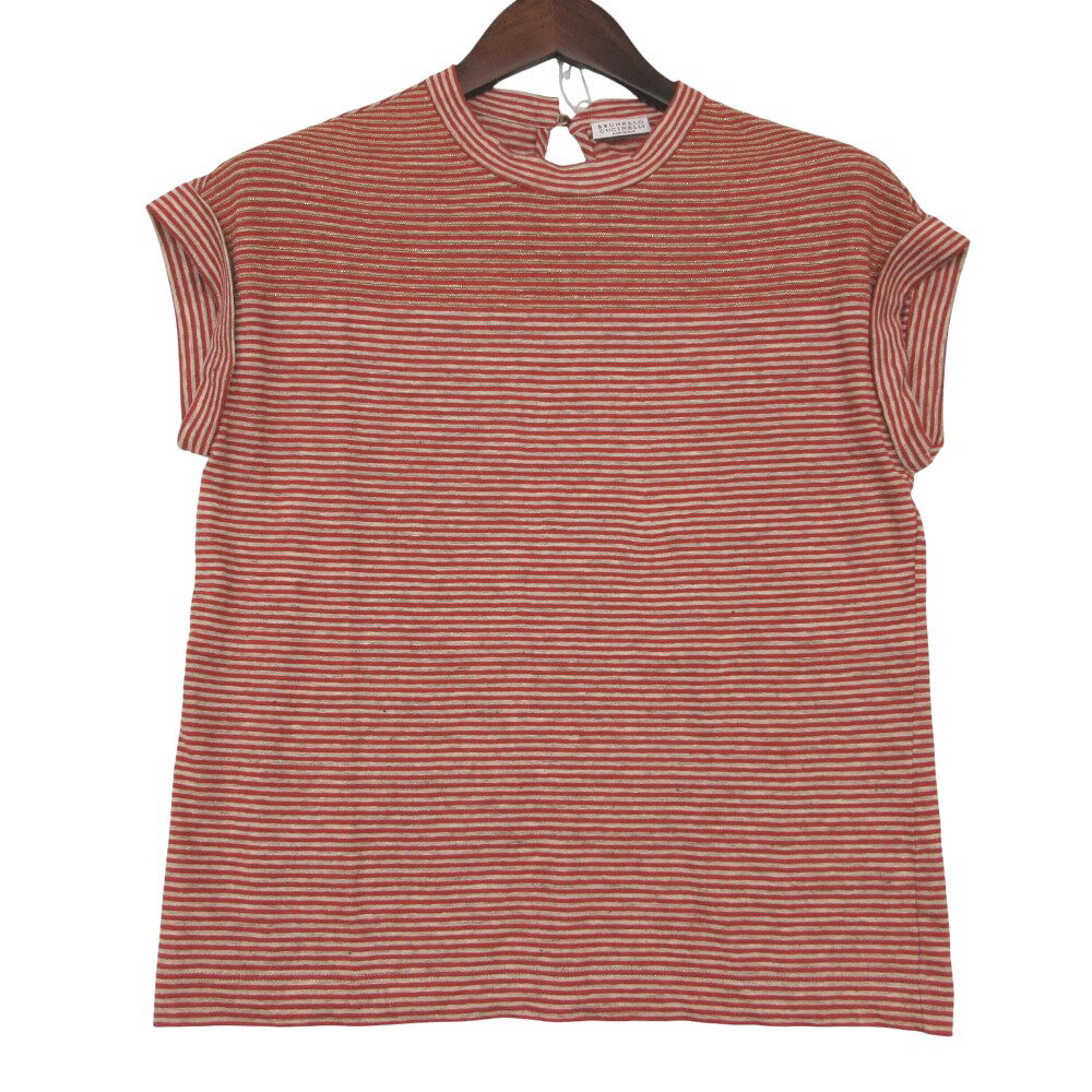 BRUNELLO CUCINELLI ブルネロクチネリ モニーレ装飾 ロールアップスリーブ 半袖 Tシャツ カットソー XS ネイビー レディース 古着 中古 USED BRUNELLO CUCINELLI - BRUNELLO CUCINELLI ブルネロクチネリ モニーレ