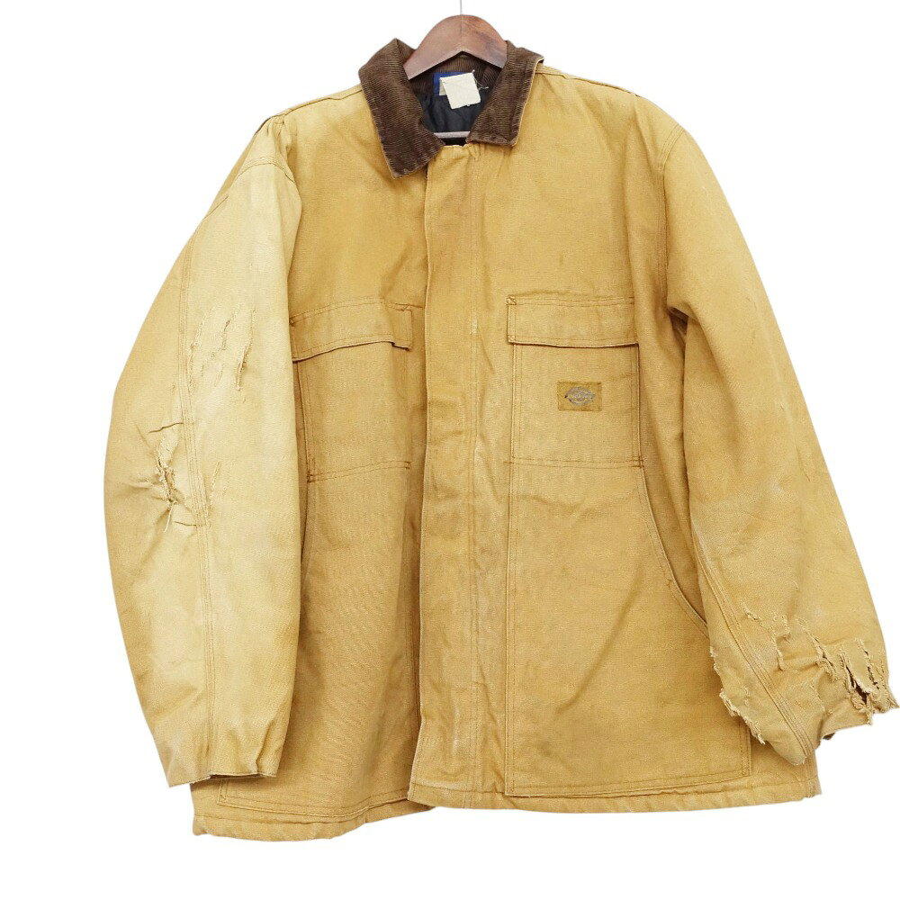 Rakuten - 90s Dickies ディッキーズ ブルゾン ダック地 ワークジャケット カバーオール アウター ベージュ XL メンズ 【中古】