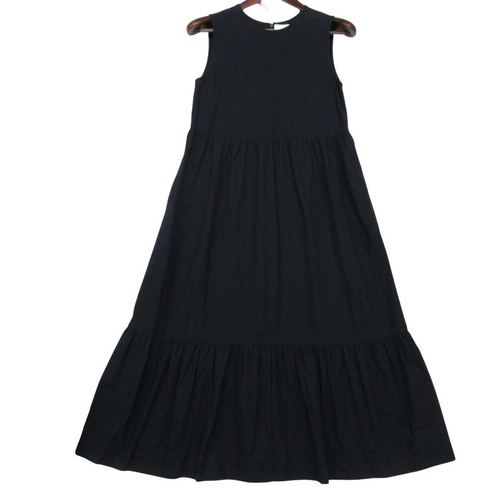 Rakuten - J&M Davidson ジェイアンドエムデヴィッドソン ワンピース ロング フレア ノースリーブ クルーネック マキシ丈 ネイビー 4 レディース 【中古】