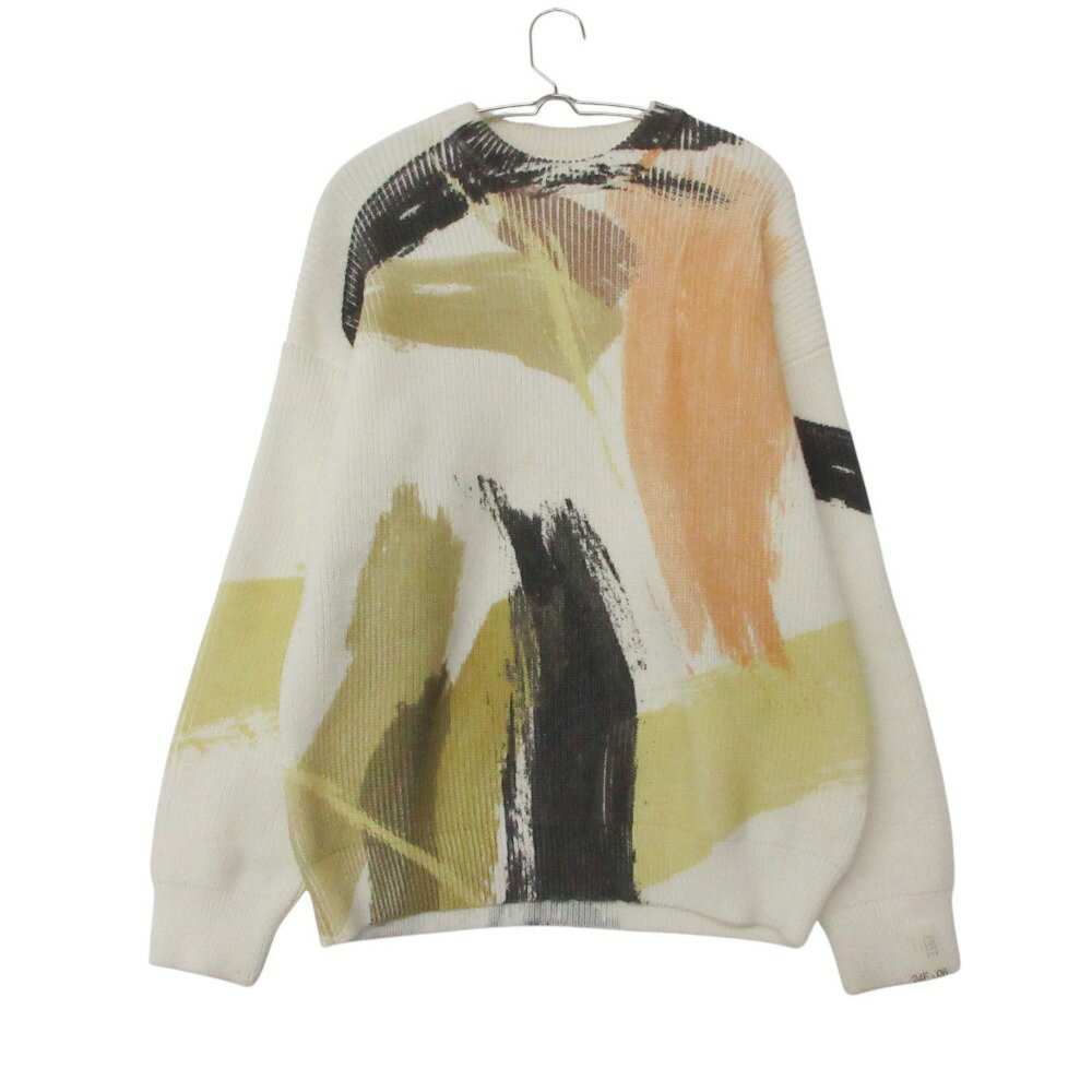 Rakuten - 24AW N.HOOLYWOOD エヌハリウッド Ameri ニット LOUISE PAINT KNIT プルオーバートップス長袖 セーター オフホワイト F レディース 【中古】