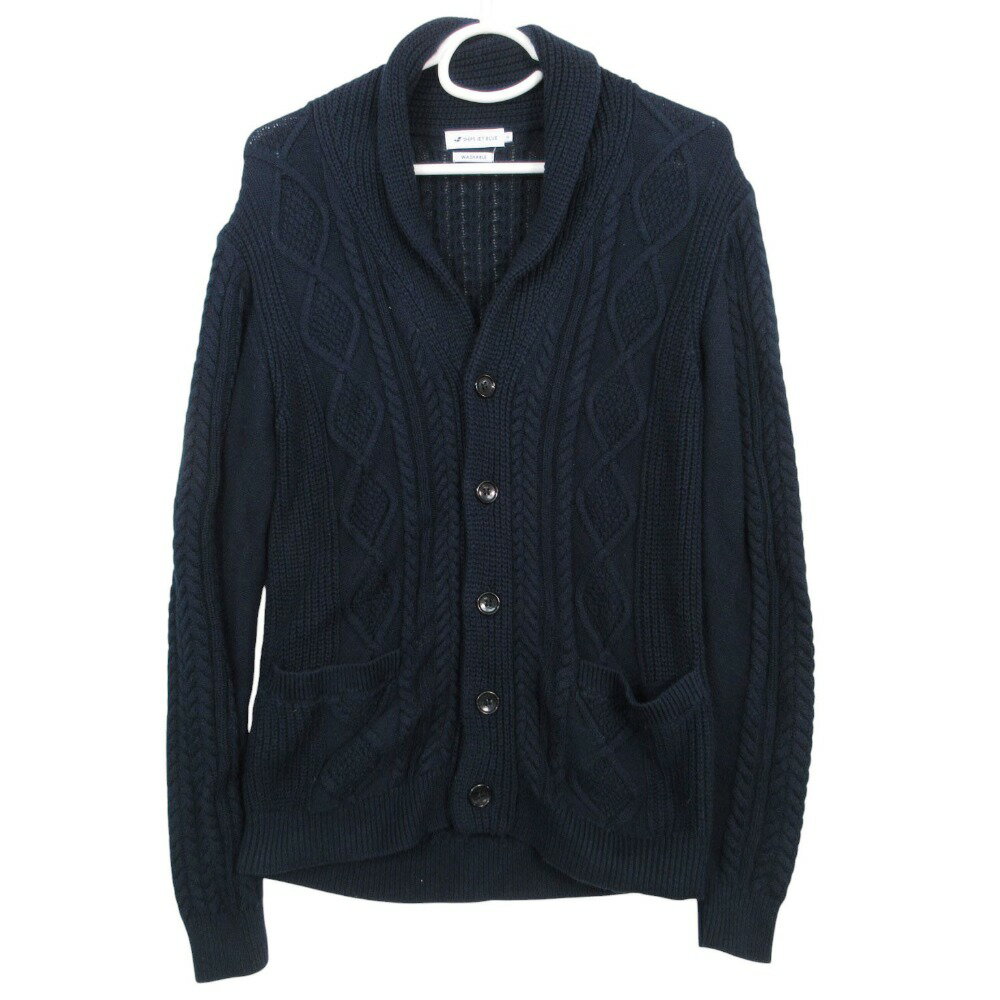 Rakuten - SHIPS JET BLUE シップスジェットブルー カーディガン WASHABLE ケーブル ニット 5ボタン セーター ネイビー 表記サイズ レディース 【中古】