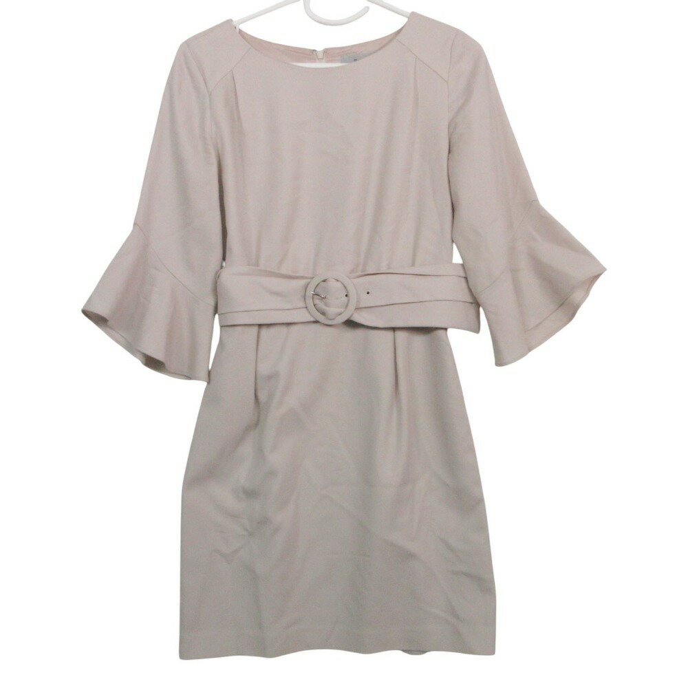 Rakuten - 16SS Rirandture リランドチュール ワンピース 美人百花 コラボ 太ベルト付き ベルスリーブ デザイン ミニ ドレス ピンクベージュ 2-4【M】 レディース 【中古】
