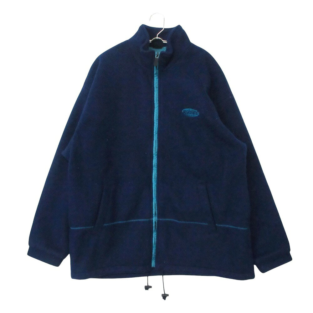 Other - DESCENTE デサント ブルゾン フリース ジャケット ロゴ 刺繍 ハイネック アウター ネイビー XO【XL】 メンズ 【中古】