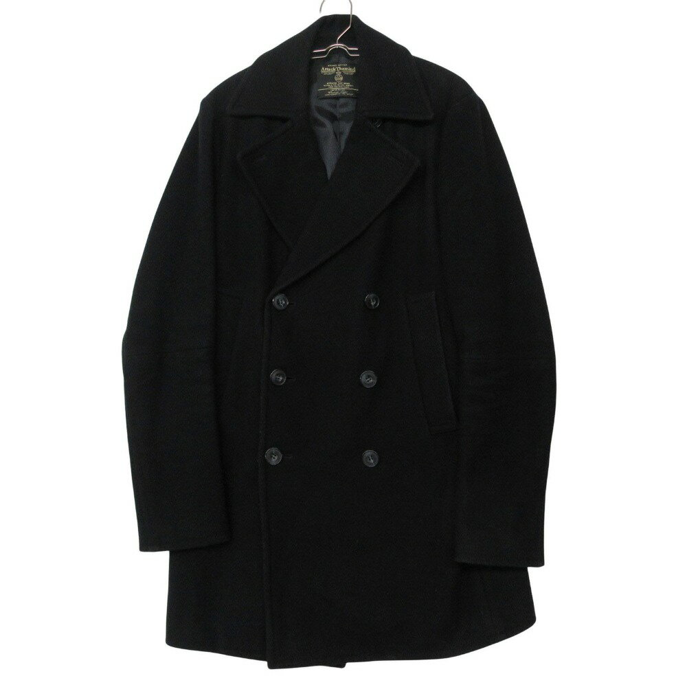 Rakuten - 12AW attack the mind 7 アタックザマインドセブン ピーコート B.MARIN P-COAT wool coat ウール アウター ジャケット ブラック 3【L】 メンズ 【中古】