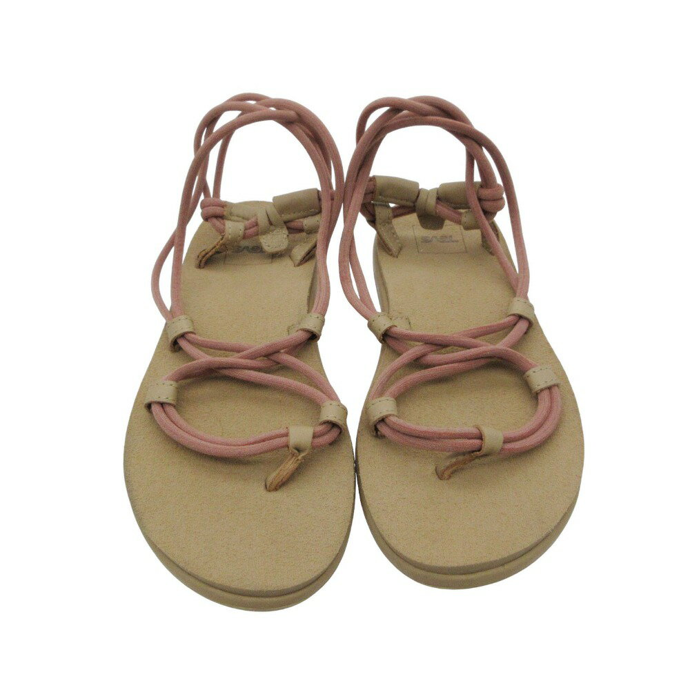 Teva テバ サンダル コードストラップ スエード フラットソール ベージュ 5 22cm ...