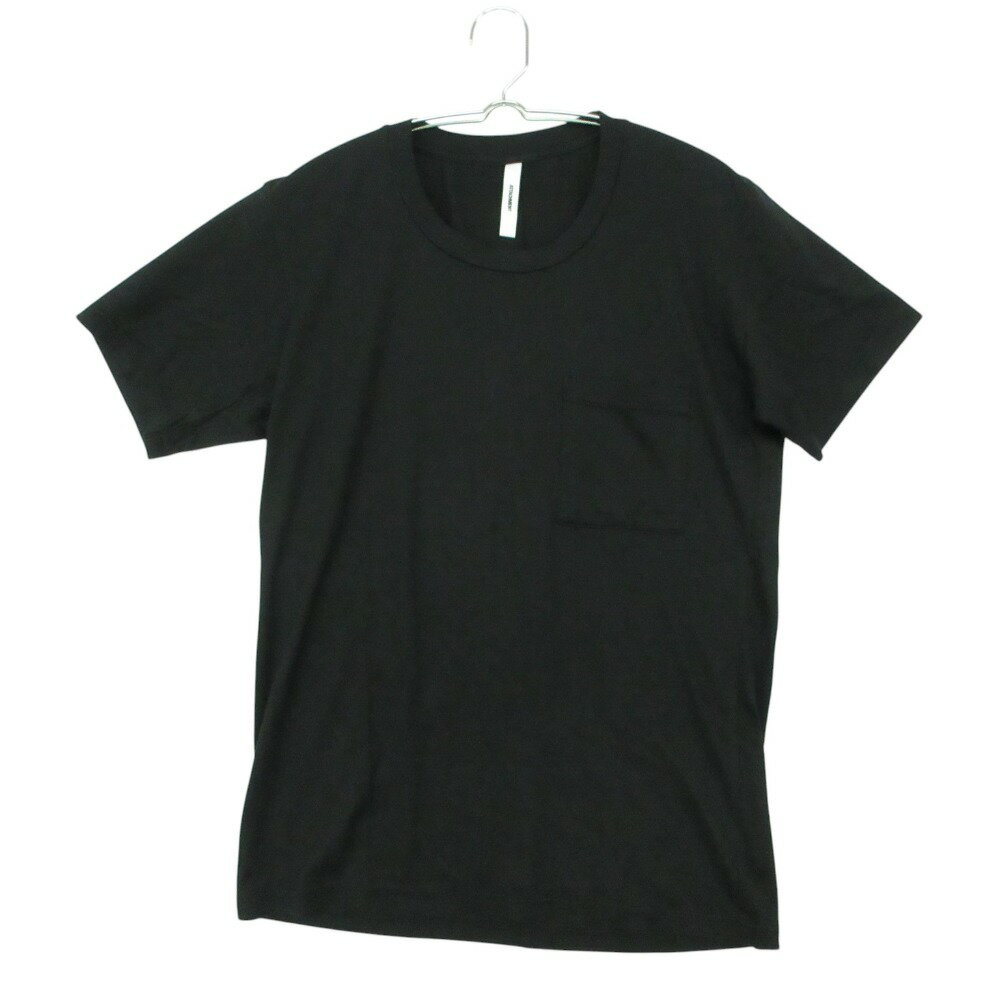 乐天商城 - ATTACHMENT アタッチメント 半袖Tシャツ 無地 クールネック 胸ポケット ストレート裾 FK-1 ブラック 2【M】 メンズ 【中古】