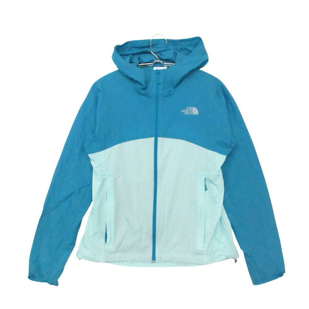 乐天商城 - THE NORTH FACE ザ・ノースフェイス パーカー SWALLOWTAIL HOODIE スワローテイル フーディ ナイロン ジップアップ ロゴ ジャケット FK-2 ライトブルー M レディース 【中古】