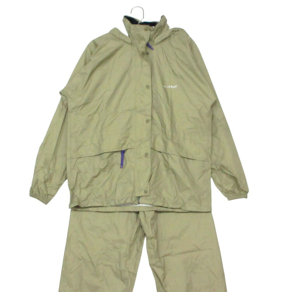 mont-bell モンベル セットアップ ハイドロブリーズ レインウェア カッパ 雨具 ナイロン ジャケット パンツ 収納袋付き FK-2 ライトカーキ M レディース 【中古】