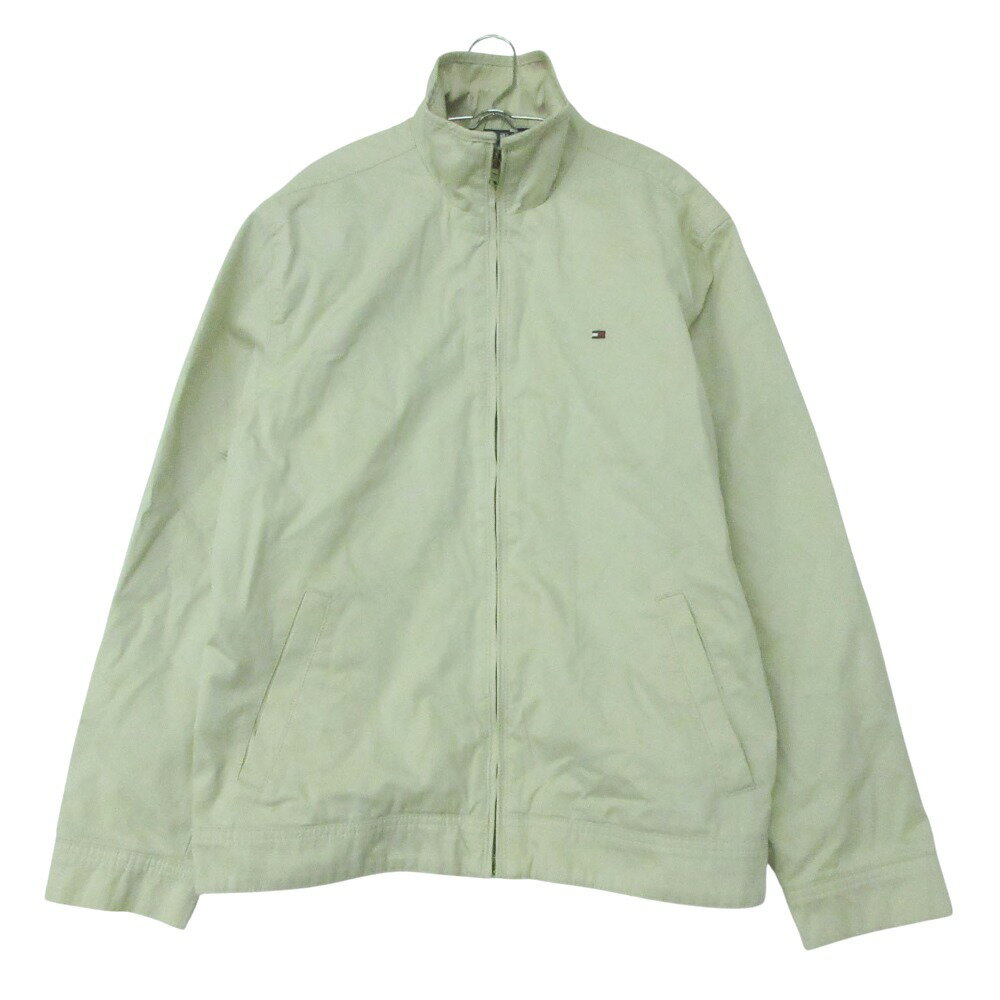 TOMMY HILFIGER トミーヒルフィガー ブルゾン ワンポイントロゴ スイングトップ ジャケット ハイネックジッパー ベージュ M【M】 メンズ 【中古】