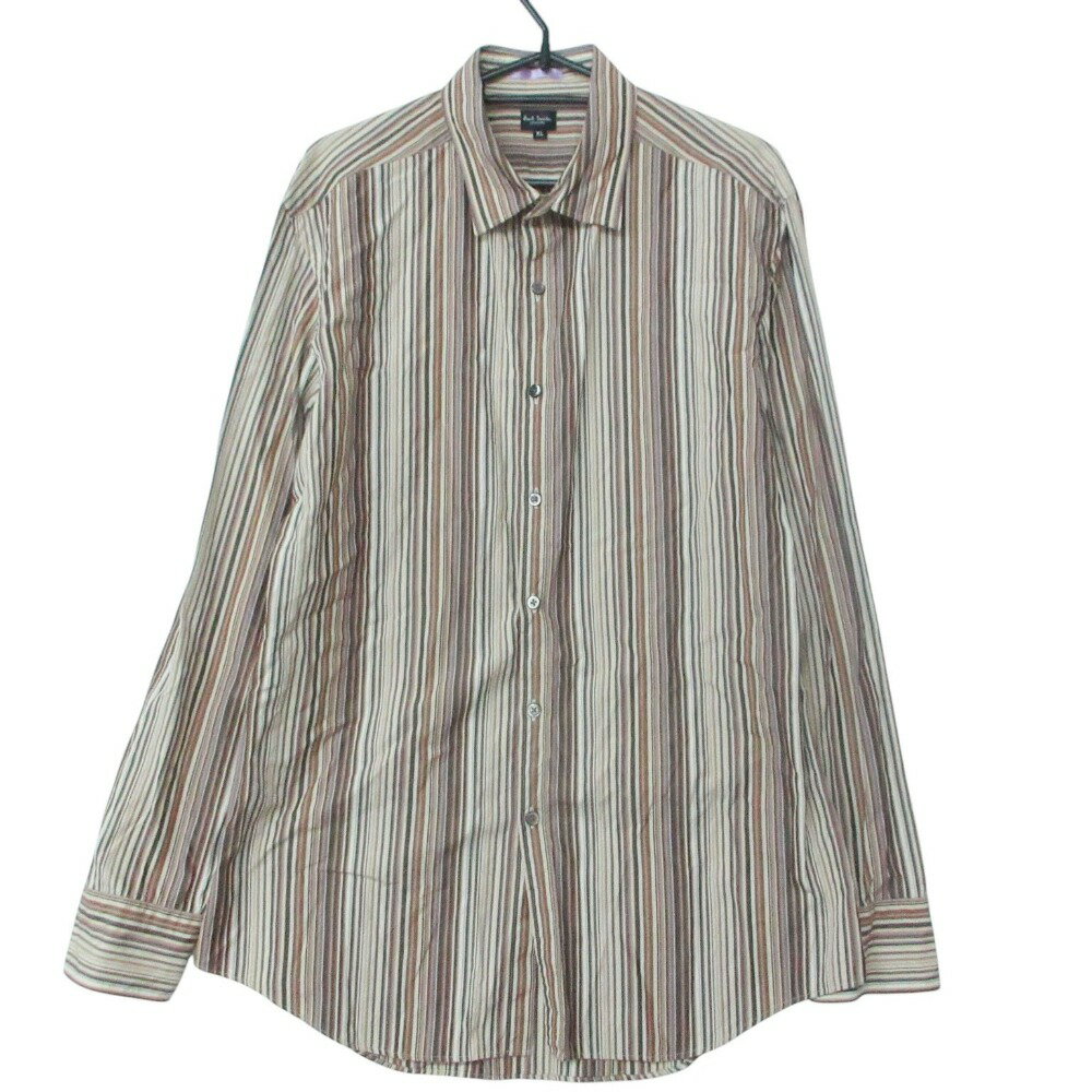 乐天商城 - 美品 Paul Smith ポール・スミス 長袖シャツ マルチストライプ トップス ブラウン XL メンズ 【中古】