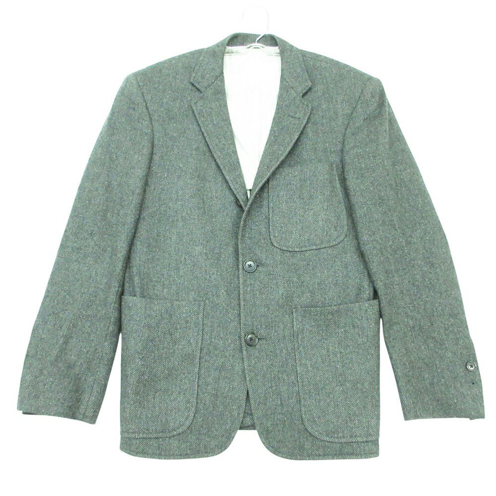 乐天商城 - BLACK FLEECE ブラックフリースブルックスブラザーズ テーラードジャケット 段返り ヘリンボーン柄 2B ストライプ柄裏地 背抜き グレー BB00【XS】 メンズ 【中古】