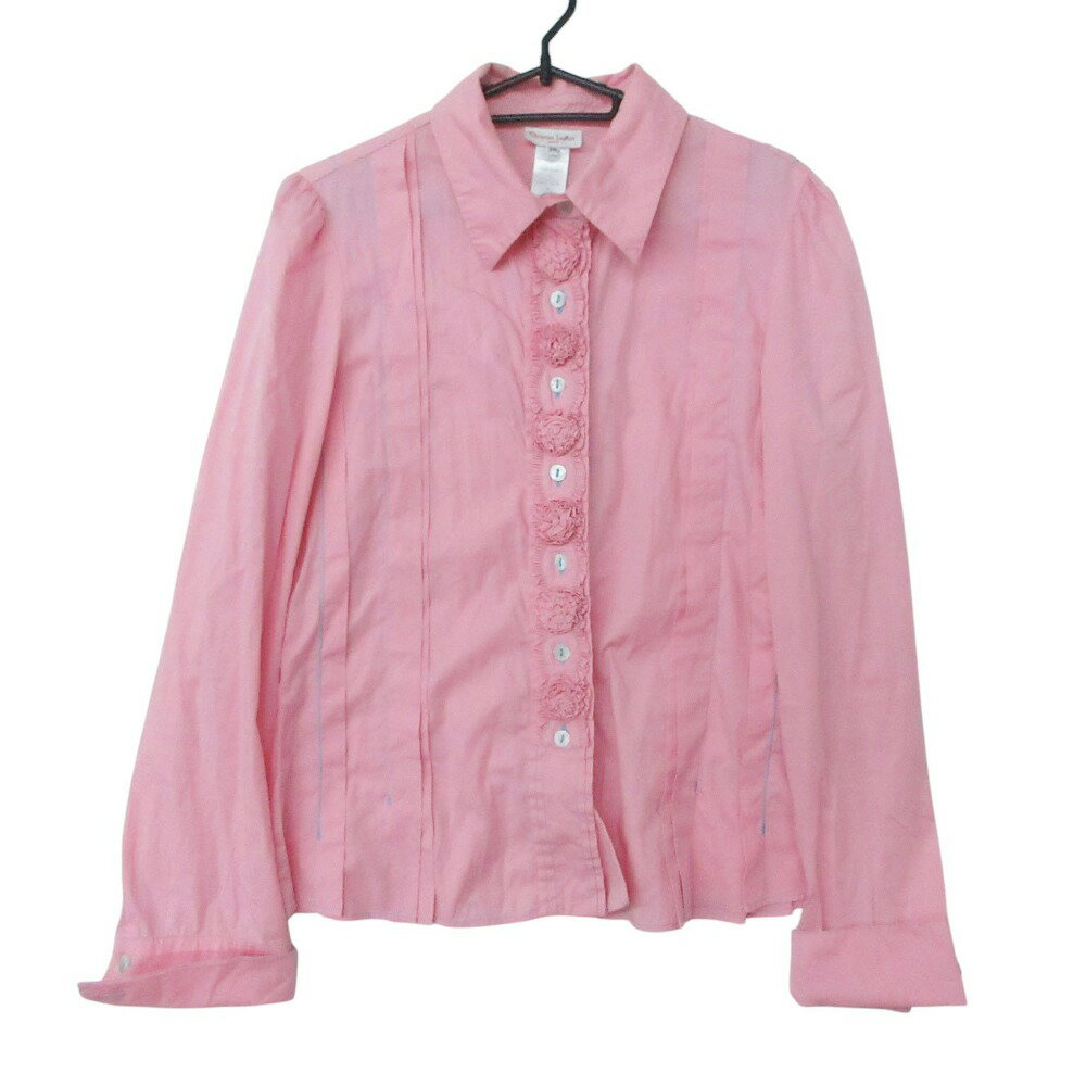 Rakuten - Christian Lacroix クリスチャンラクロワ 長袖シャツ フラワーモチーフ プリーツ ブラウス 長袖 トップス ピンク 38【M】 レディース 【中古】