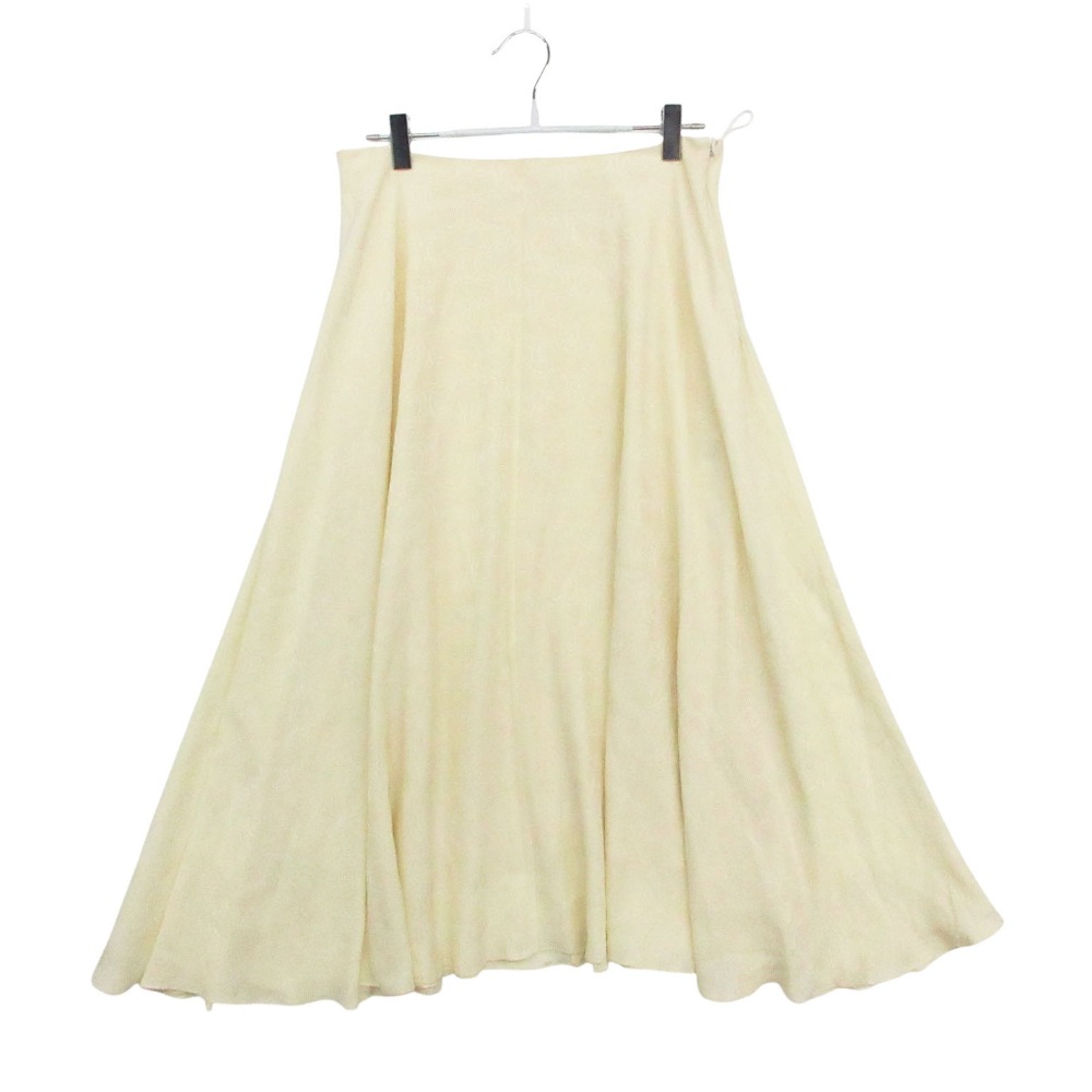 Rakuten - 美品 CELINE セリーヌ シルク100％ ロングスカート トリオンフ柄 2J590946U.09ML ボトムス ホワイト系 36 レディース 【中古】