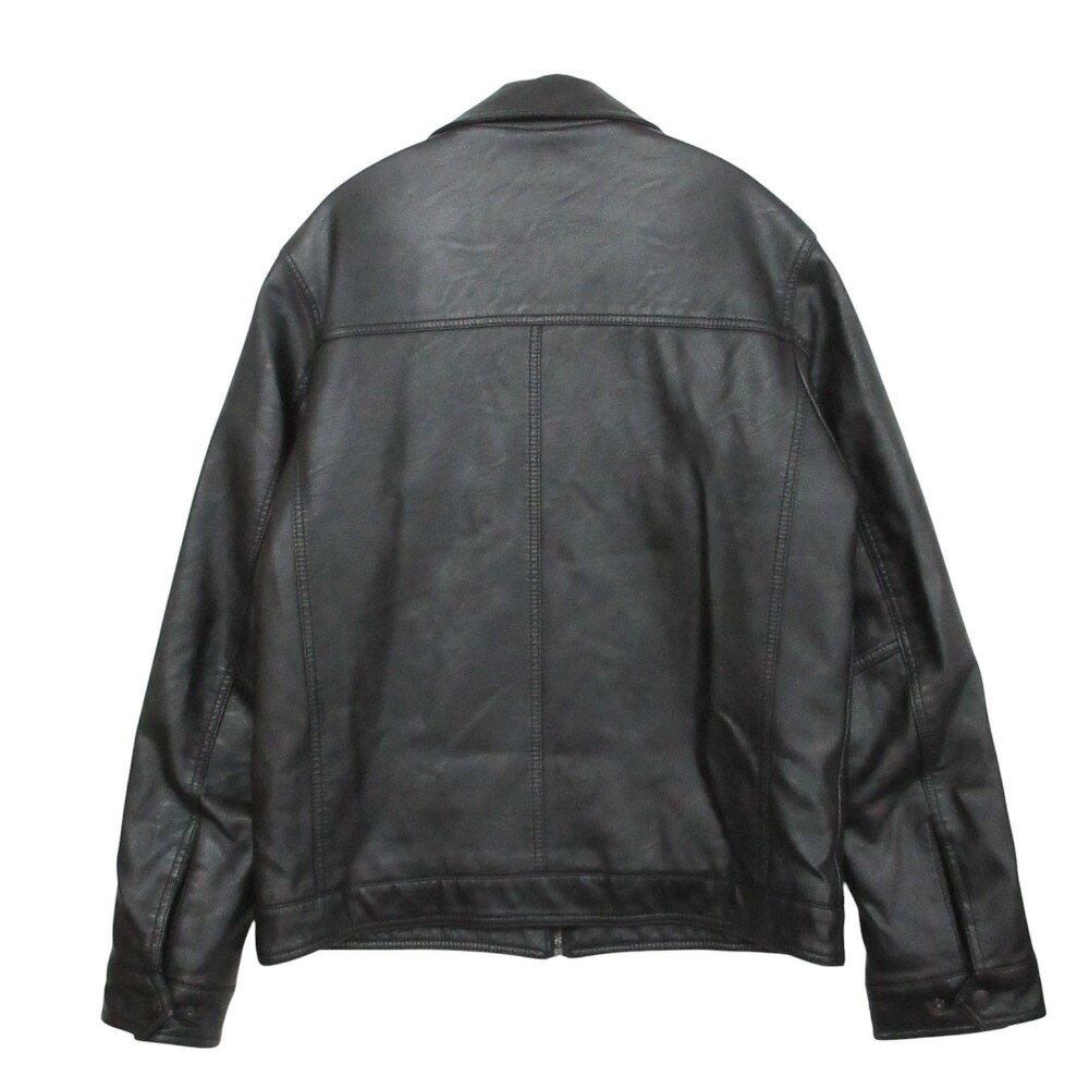 TOMMY HILFIGER トミーヒルフィガー ブルゾン フェイクレザー ジャケット 中綿入り ブラック M メンズ 【中古】
