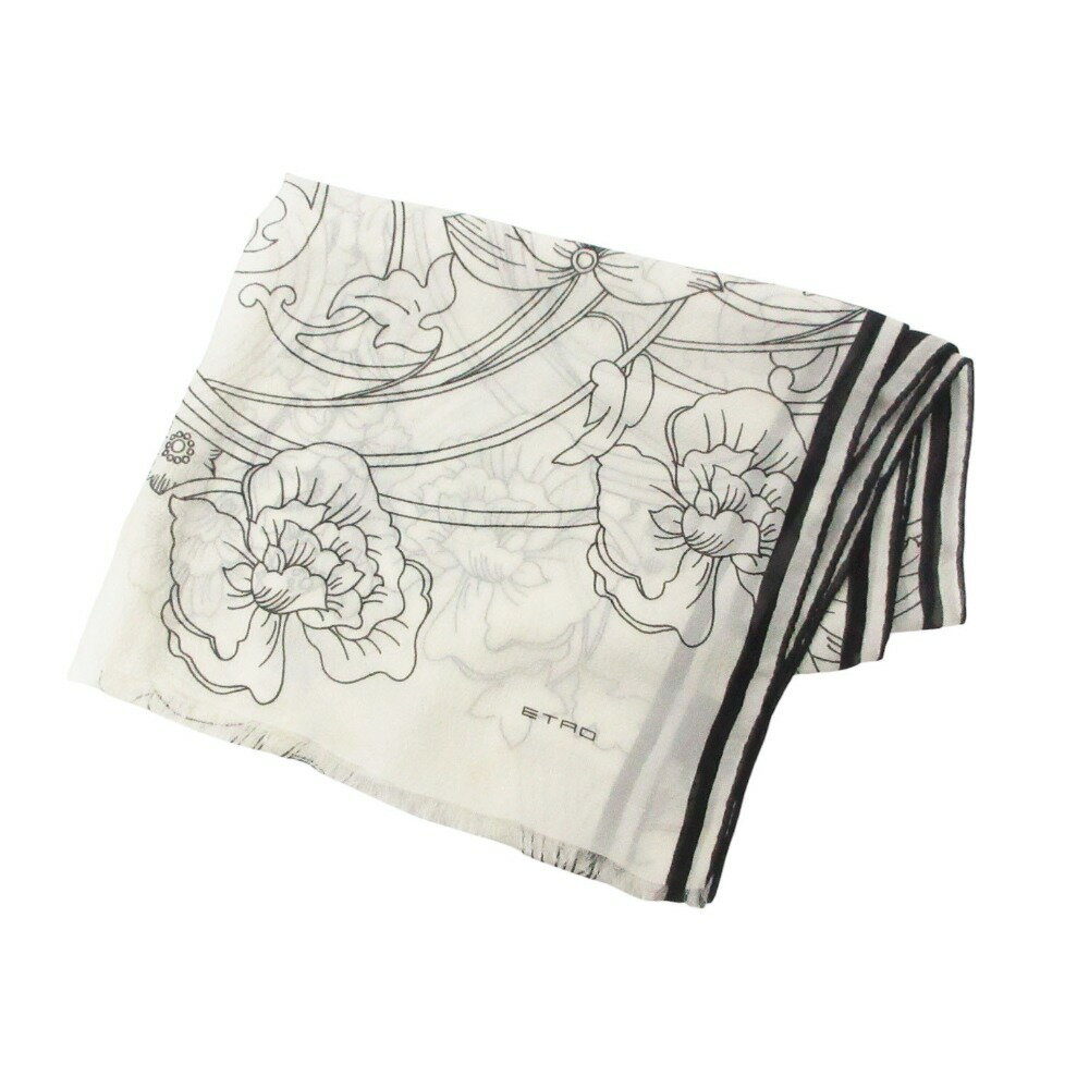 Rakuten - ETRO エトロ ストール シルク フラワープリント ストール ホワイト レディース 【中古】