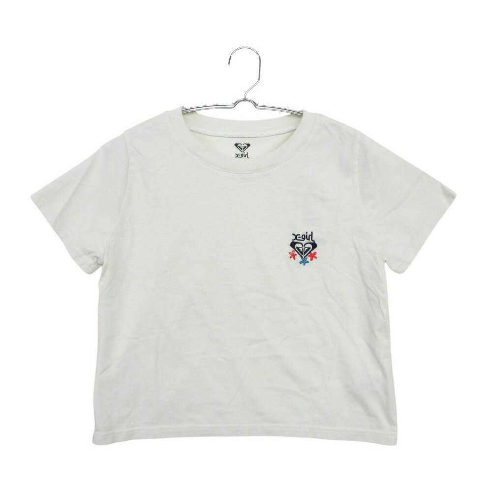 Rakuten - 新品同様 X-girl エックスガール 半袖Tシャツ ワンポイントロゴ刺繡 トップス ホワイト L レディース