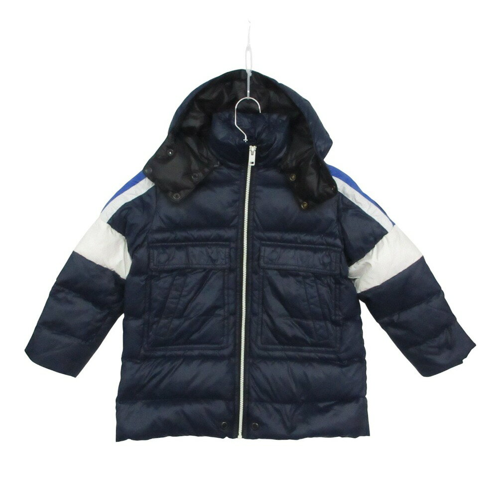 Rakuten - DIESEL ディーゼル ダウンジャケット ジップアップ アウター フード付 ネイビー 4(100cm) 【中古】
