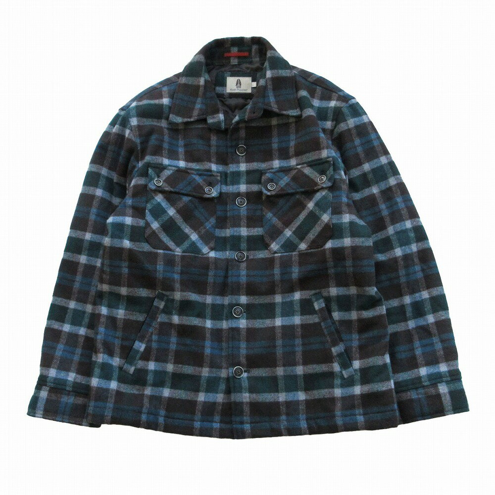 TAKEO KIKUCHI SPORT - Hush Puppies ハッシュパピー ブルゾン 中綿 チェック柄 ジャケット アウター ブルー L メンズ 【中古】
