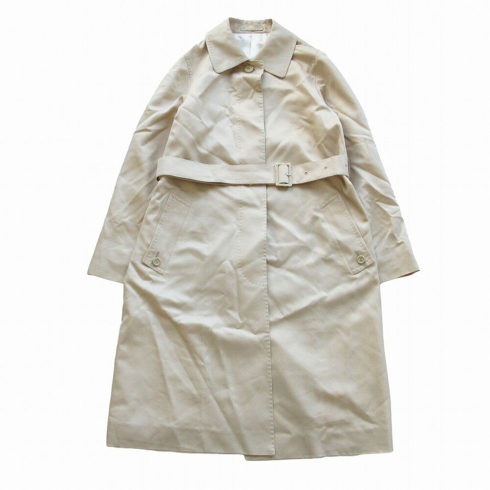 Rakuten - Aquascutum アクアスキュータム ステンカラーコート バルマカーンコート アウター ウールシルク 花柄裏地 日本製 ベージュ 0S【XS】 レディース 【中古】