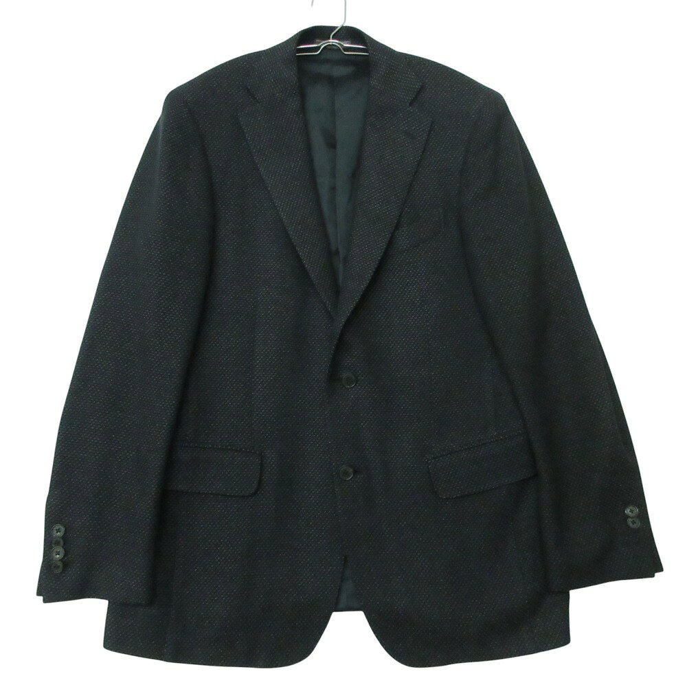 Rakuten - 00s Salvatore Ferragamo サルヴァトーレフェラガモ テーラードジャケット 2B ブレザー ノッチドラペル 本切羽 シルク カシミヤ混 イタリア製 ネイビー 50 メンズ 【中古】