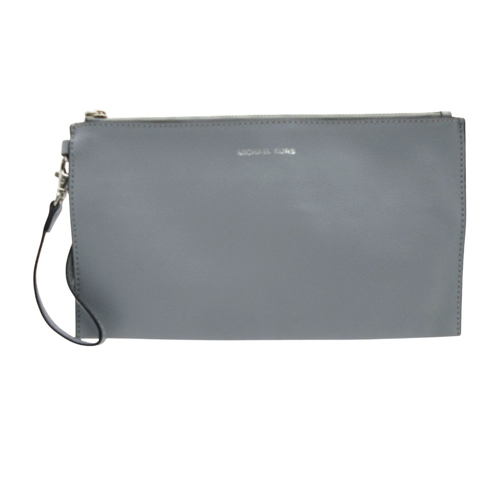 樂天商城 - Michael Kors マイケルコース ポーチ クラッチバッグ アクセサリーポーチ レザー ロゴ入り グレー レディース 【中古】