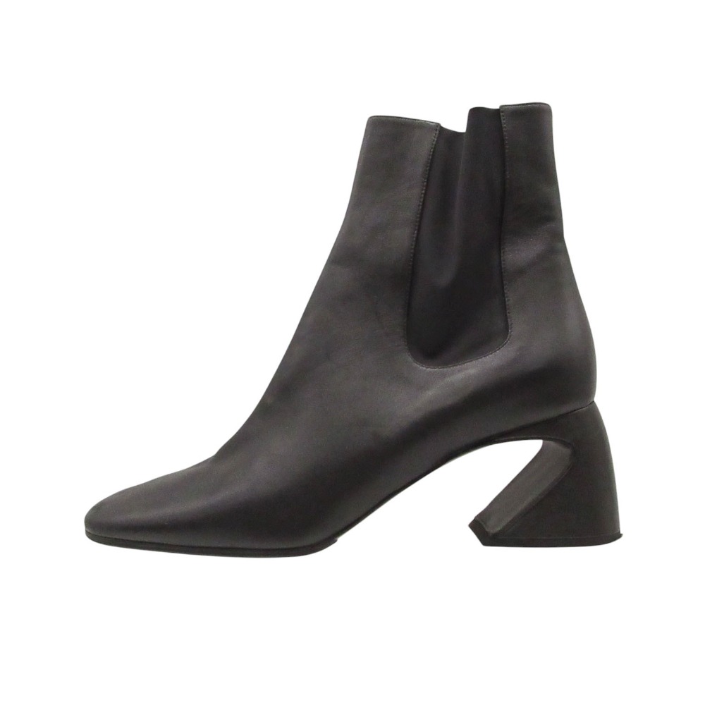 Rakuten - 美品 JIL SANDER ジルサンダー サイドゴア ブーツ アンクル ナッパ レザー ラムスキン JS34120A イタリア製 靴 ブラック 24.5cm レディース 【中古】