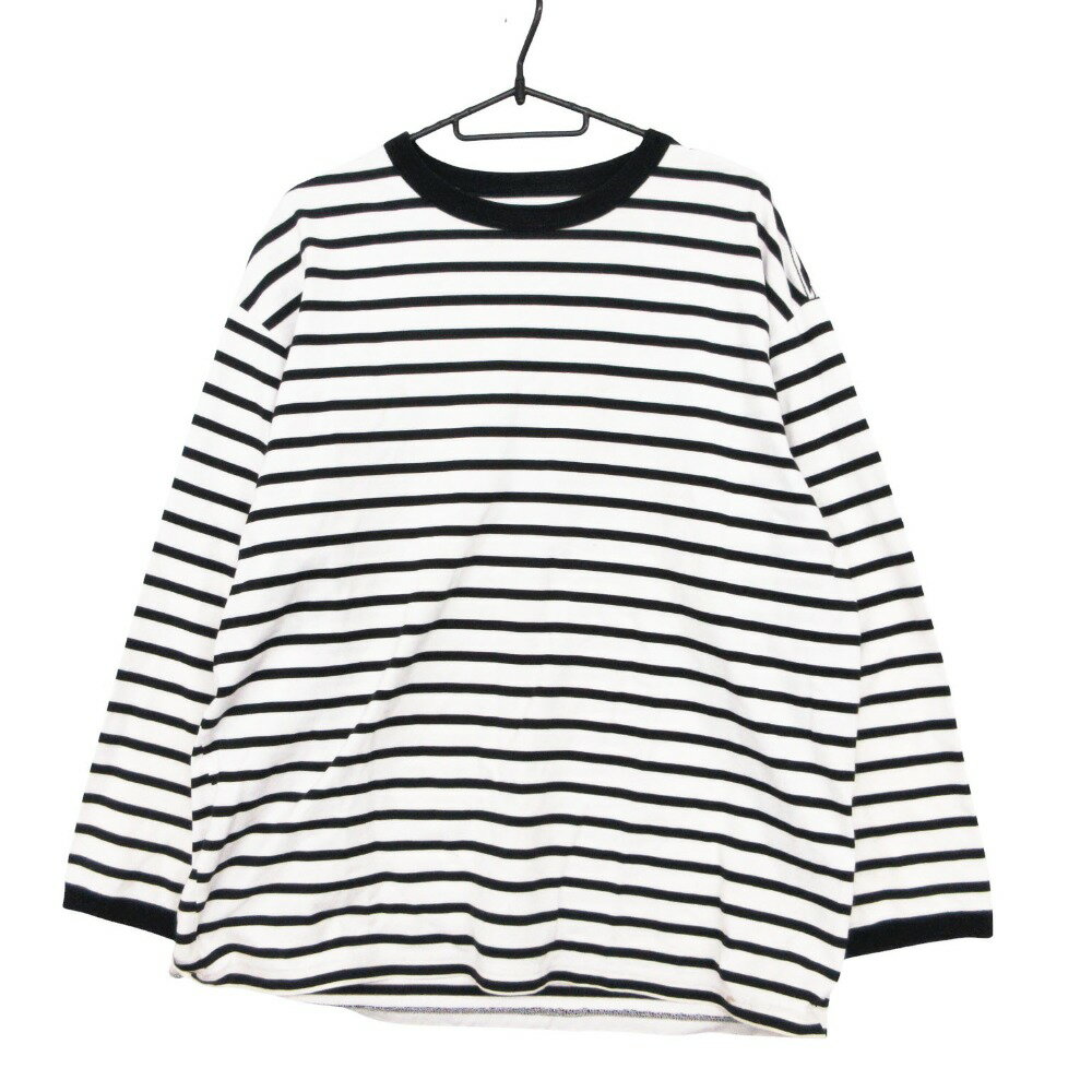 樂天商城 - EEL イール 長袖Tシャツ ボーダー柄 トップス コットン ホワイト S【S】 メンズ 【中古】