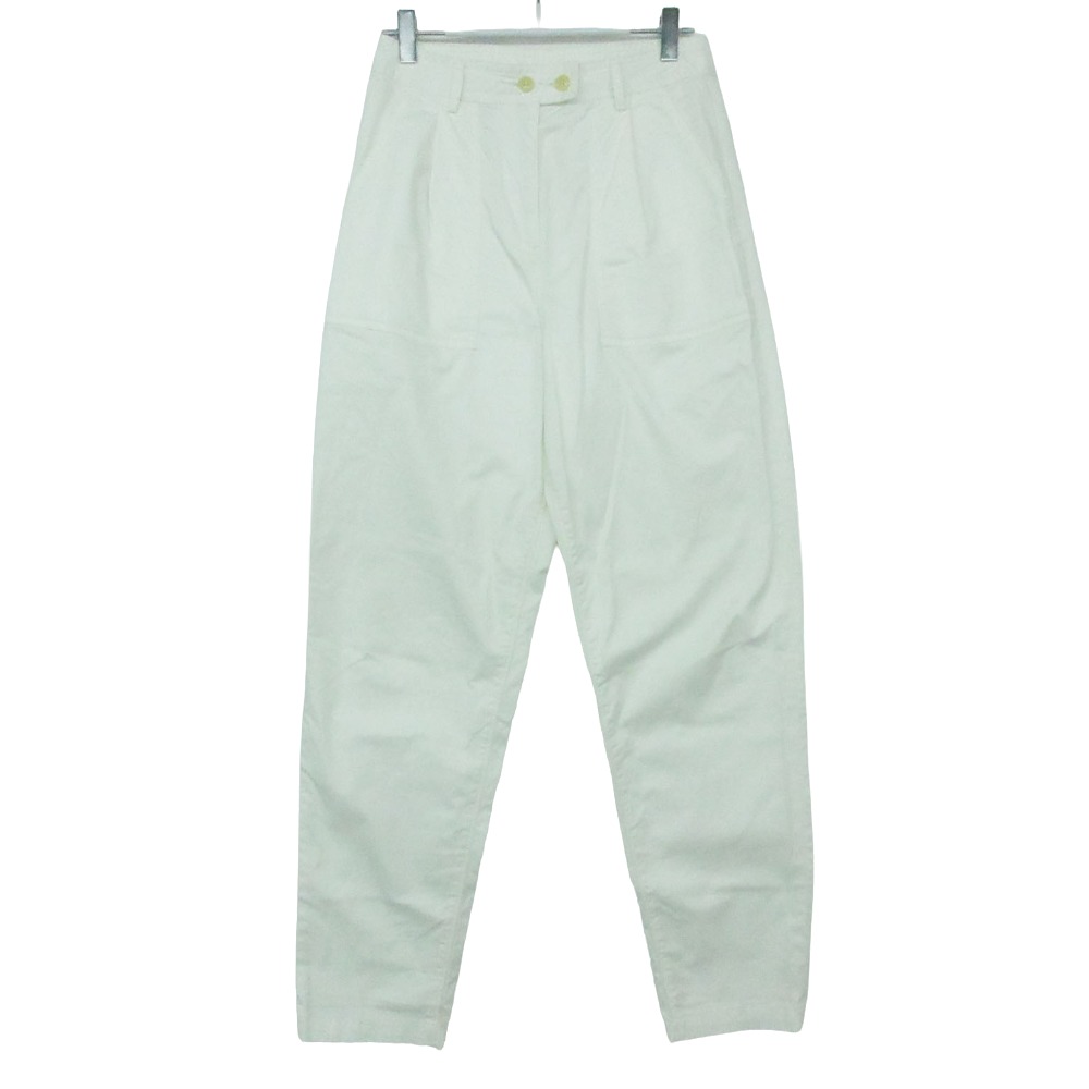 乐天商城 - DENHAM デンハム パンツ ダブルボタン コットン 無地 ハイライズ フルレングス ホワイト W23-L28【XS】 レディース 【中古】