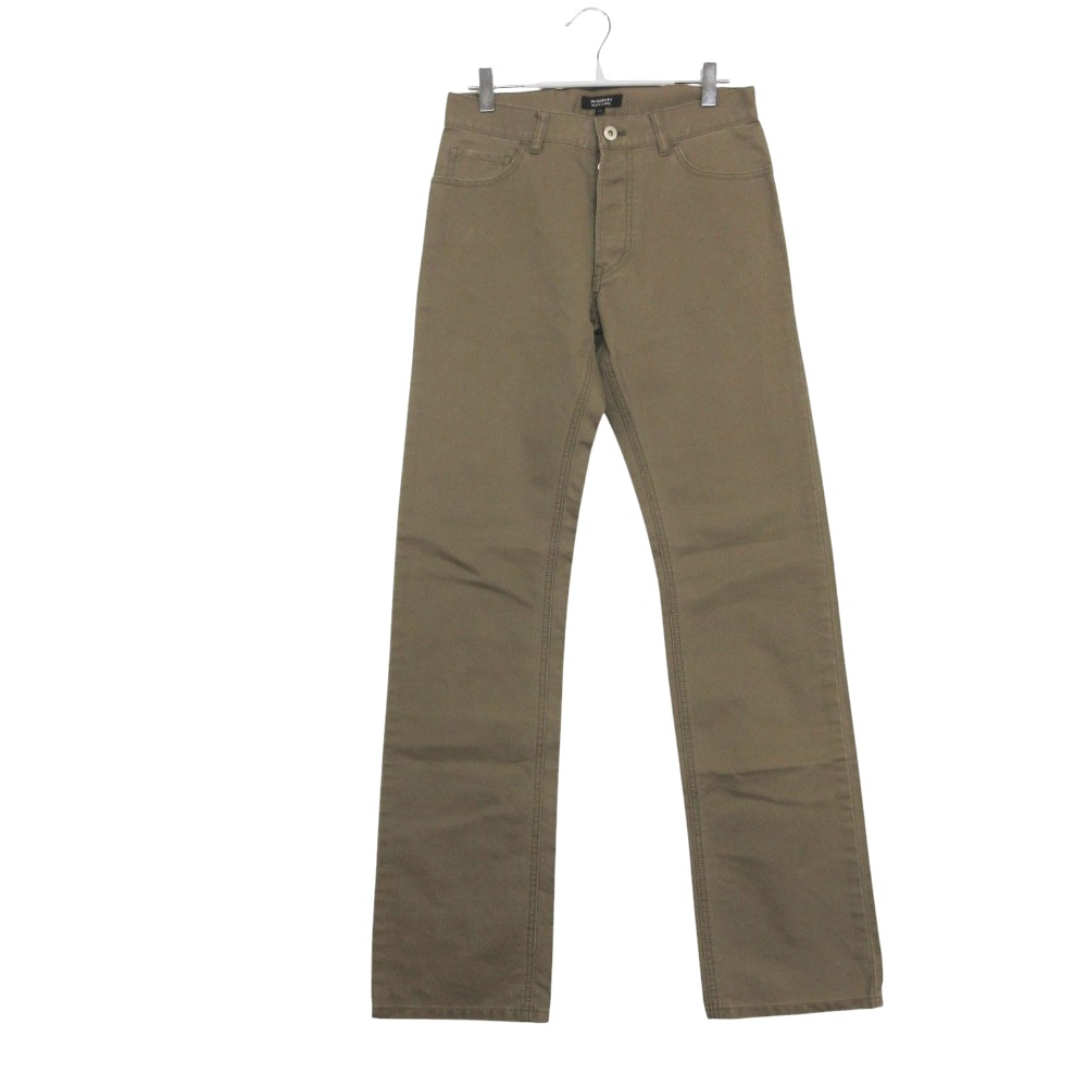 Rakuten - BURBERRY BLACK LABEL バーバリーブラックレーベル パンツ ボトムス ストレート コットン バックロゴ カーキグリーン 70【S】 メンズ 【中古】