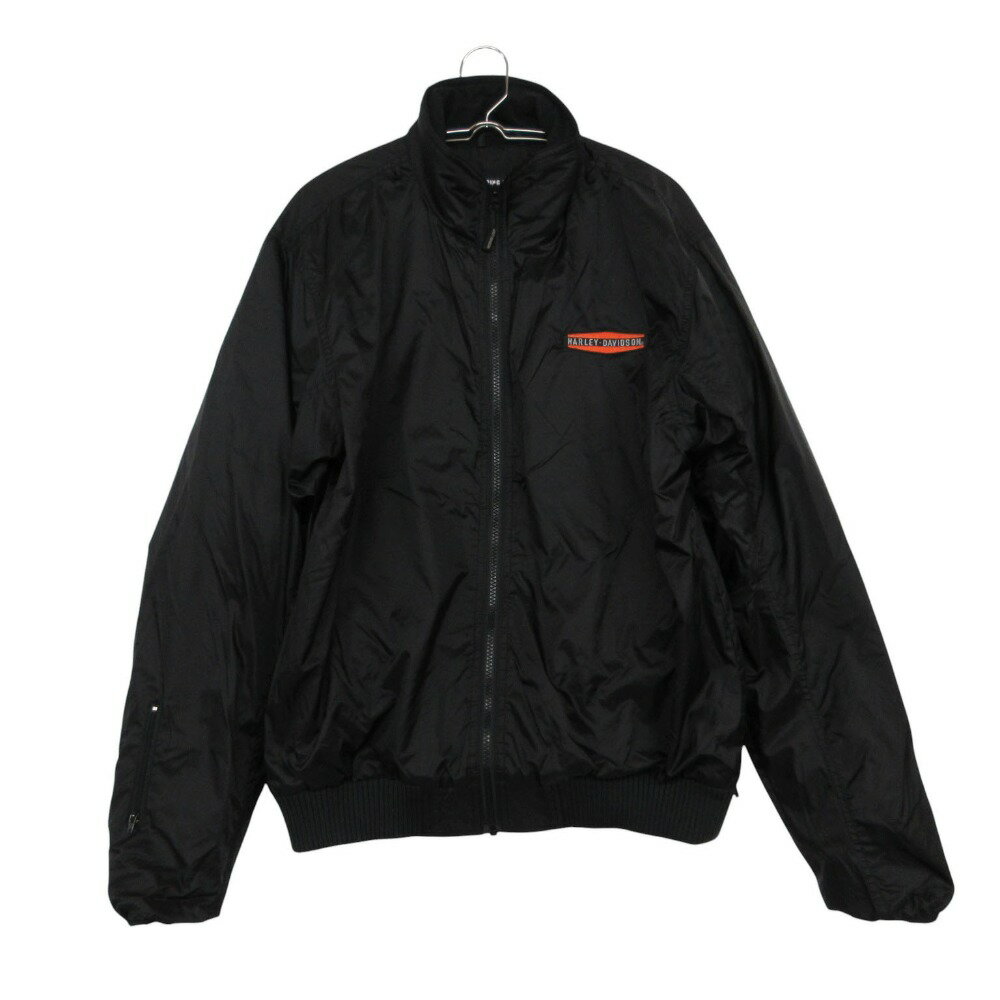 樂天商城 - HARLEY DAVIDSON ハーレーダビッドソン ロゴ入り ナイロンジャケット アウター ブルゾン 長袖 ジップアップ ブラック M【M】 メンズ 【中古】