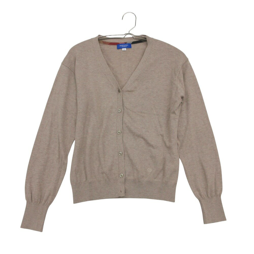 Rakuten - BLUE LABEL CRESTBRIDGE ブルーレーベル クレストブリッジ カーディガン 長袖 トップス コットン Vネック ベージュ 38【M】 レディース 【中古】