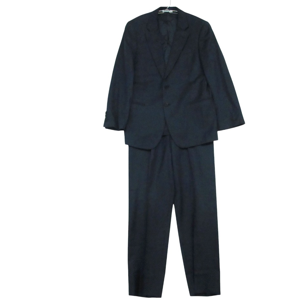 Double - ARMANI COLLEZIONI アルマーニコレッツォーニ TREND スーツ ストライプ柄 セットアップ 2B ネイビー 50R【L】 メンズ 【中古】