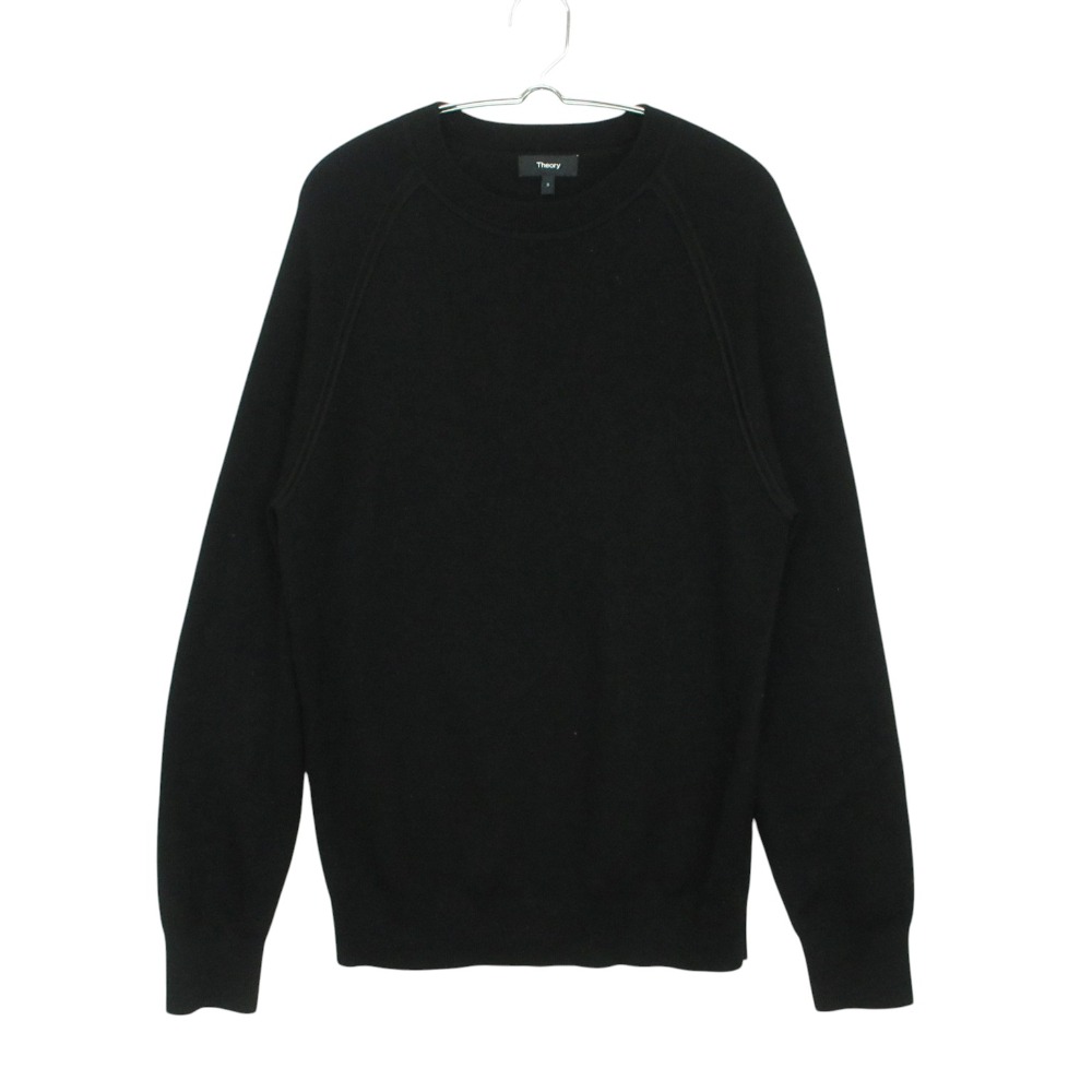 樂天商城 - 21AW theory セオリー ニット セーター プルオーバートップス クルーネック ウール CAMERON CREW NOVO MERINO LT ブラック S メンズ 【中古】