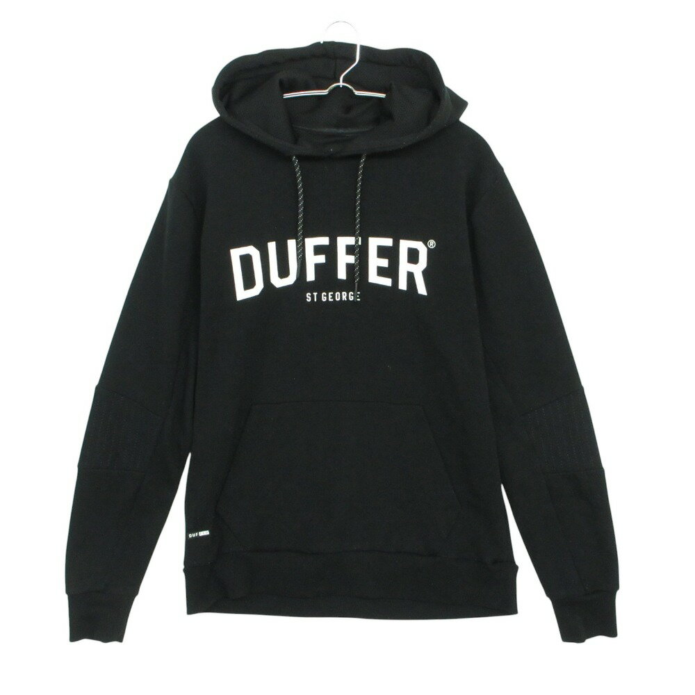 The DUFFER of ST.GEORGE ザダファーオブセントジョージ パーカー スウェット プルオーバートップス 長袖 コットン ロゴプリント ブラック M メンズ 【中古】