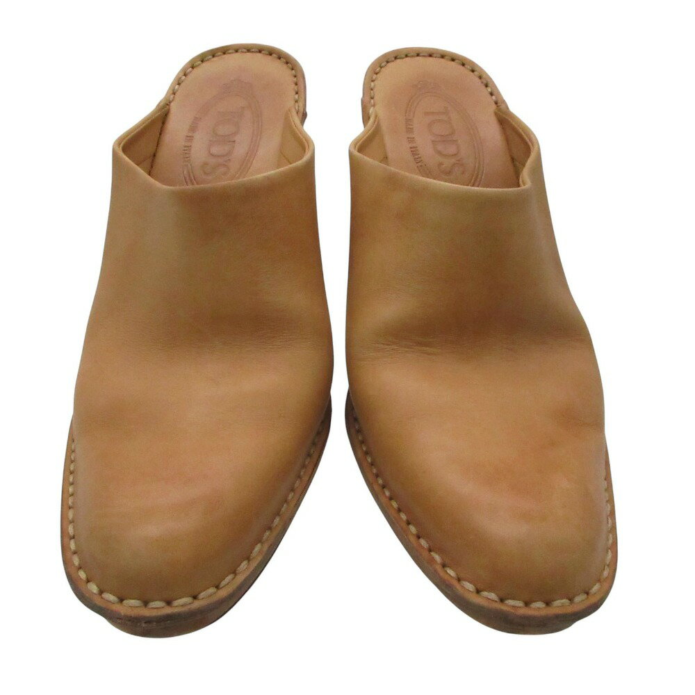 樂天商城 - TOD’S トッズ サンダル サボ レザー チャンキーヒール シューズ 靴 ベージュ 38 24.5cm レディース 【中古】