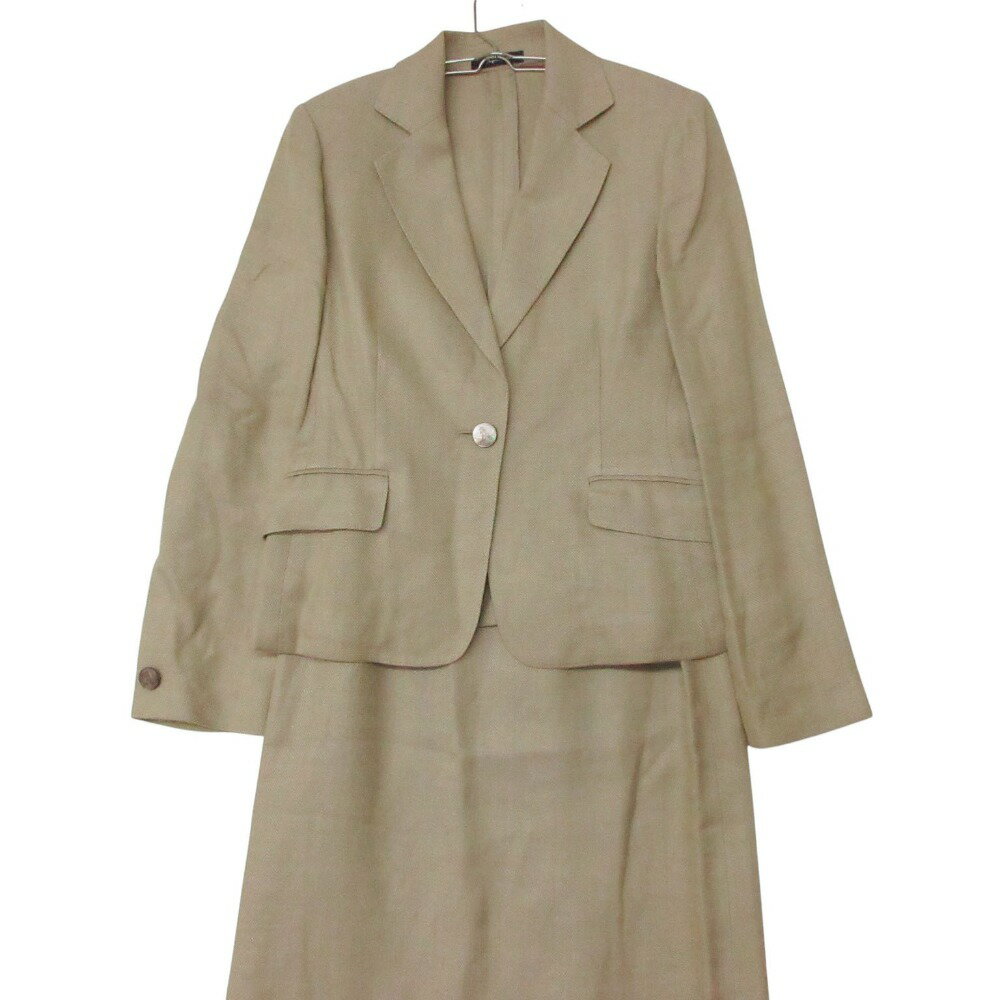 Rakuten - Aquascutum アクアスキュータム セットアップ スーツ スカート シルク リネン バックジップ（スカート） ベージュ 7S【S】 レディース 【中古】