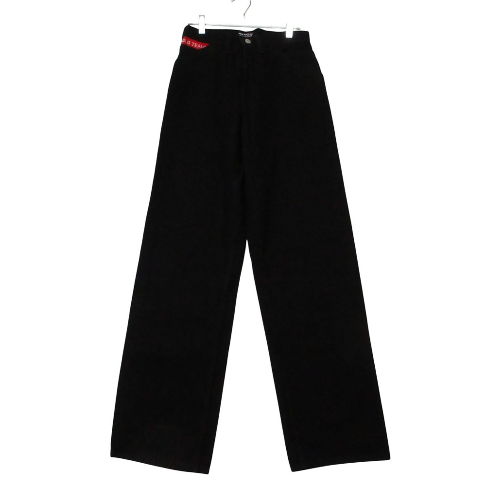 乐天商城 - POLO JEANS ポロジーンズ デニムパンツ コットン ロゴ ラルフローレン ワイド ブラック 4/33 メンズ 【中古】