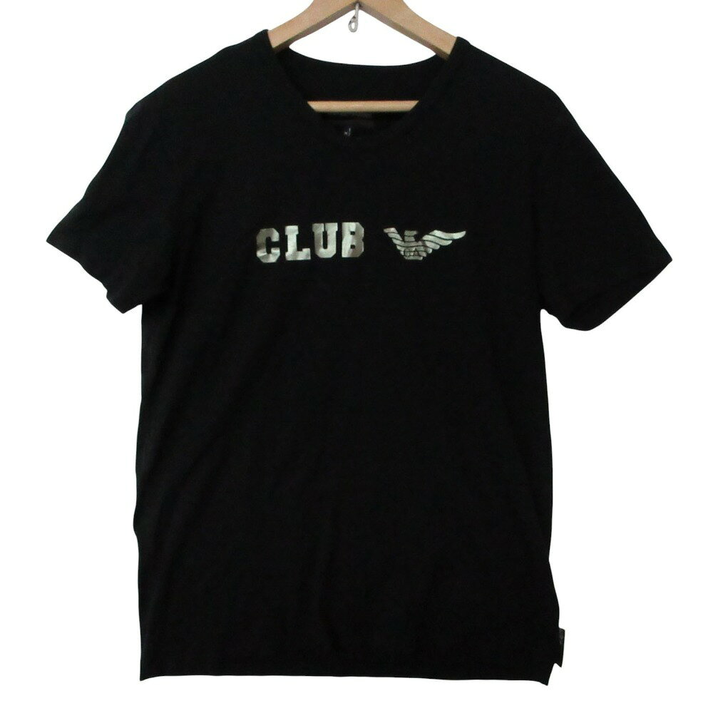 Emporio Armani エンポリオ・アルマーニ 半袖Tシャツ ロゴプリント ブラック XL メンズ 【中古】