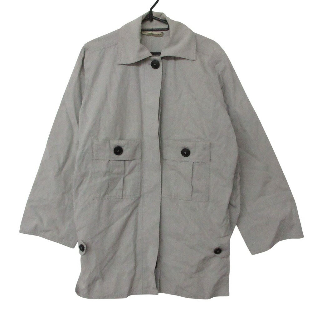 乐天商城 - BALENCIAGA バレンシアガ ステンカラーコート ボタンデザイン グレー 36【M】 メンズ 【中古】