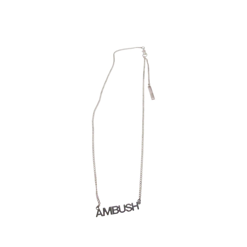 AMBUSH アンブッシュ ネックレス ネームプレート ロゴ アクセサリー ペンダント 925 ブラック レディース 【中古】 2