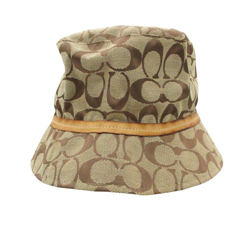 Rakuten - COACH コーチ ハット シグネチャー柄 バケットハット 帽子 ベージュ M/L メンズ レディース 【中古】